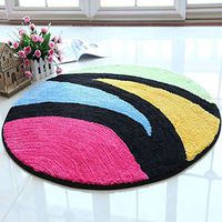 Twist Pile Carpet Roll Hardwearing Stain Resistant Bedside Non-slip Mats Round Carpet (Color : #1, Size : 150cm150cm)