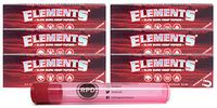 Elements Red 1 1/4 Slow Burn Hemp Papers (6 Packs) with Rolling Paper Depot Doob Tube