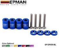 EPMAN 1" Billet Hood Vent Spacer Riser Kits For All Turbo / Engine / Motor Swap 6MM (Blue)
