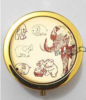 BlackKey Elephant Animal 3-Compartment Decorative Pocket Gift Box Case Organizer for Pill, Color 2 -425