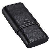 CIGARLOONG Leather Cigar Travel Case Portable 3 Cigars Protection Cigar Case（Color：Black3）