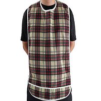 Adult Bib for Eating, Waterproof Adult Bib for Women, Reusable Clothing Protector for Elderly and Patients WD02 (Dark red)