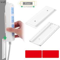 Self Adhesive Power Strip Wall Mount Fixator, Simplest Bracket Outlet Stand for Power Strip/WiFi Router and Remote Control (No Messy Screws) No Surge Protector (A Power Strip Fixator)