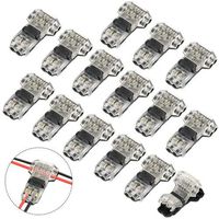 WMYCONGCONG 15 PCS Wire Connector 2 Pin 2 Way Low Voltage Universal Compact Wire T Type Connectors No Wire-Stripping Required for 20/22 AWG Cable (T Type)