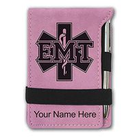 Mini Notepad, EMT Emergency Medical Technician, Personalized Engraving Included (Pink)