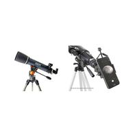 Celestron 22065 Astro Master 102AZ Refractor Telescope, Blue and Basic Smartphone Adapter 1.25" Capture Your Discoveries, Black