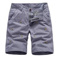 STORTO Mens Printed Casual Shorts Sports Workout Basic Pockets Loose Soft Fashion Summer Shorts Gray