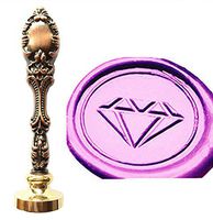 MNYR Vintage Diamond Art Wax Seal Stamp Luxury Bronze Metal Peacock Decorative Wedding Invitations Gift Cards Paper Stationary Envelope Seals Custom Logo Picture Monogram Wax Seal Sealing Stamp Set