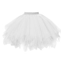 ❤Ywoow❤  Womens Pleated Gauze Short Skirt Adult Tutu Dancing Skirt (White)