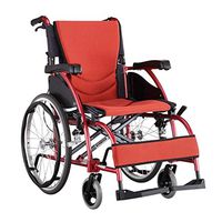 YE ZI Wheelchair-Foldable Wheelchair Manual Portable Wheelchair Suitable for The Elderly (Color : Red)