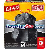 An item of Glad 33-Gal. ForceFlex Black Drawstring Plastic Trash Bags, 70 ct. -