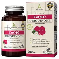 CoQ10 Ubiquinone High Absorption Supplement (200mg Capsules, 30 Day Supply) Potent Antioxidant Coenzyme,Supports Healthy Heart and Cardiovascular System, Gluten Free, Naturally Fermented, Made in USA