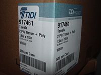 Tidi 2 ply Tissue/ Poly Professional Towels, White 13x18, 500/case #917461