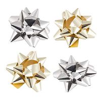JAM PAPER Gift Bows - Super Tiny - 1 Inch Diameter - Gold & Silver - 9/Pack