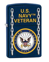 Zippo US Navy Veteran Outdoor Indoor Windproof Lighter Custom Personalized Engraved Message on Backside