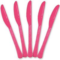 Extra Heavy Weight Plastic Knives | 20ct (Bright Pink)