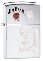 Zippo Jim Beam Auto-Engraved High Polish Chrome Pocket Lighter