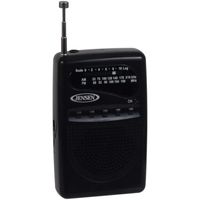 Jensen JENMR80 MR80 AM/FM Portable Pocket Radio, 6.75in. x 6.00in. x 1.00in, Black