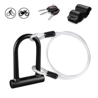 Aibrisk Bike U Lock, Heavy Duty Bike Lock Bicycle U Lock 16mm Shackle 4ft Length Security Cable with Sturdy Mounting Bracket for Bicycle Motorcycle