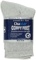 Diastar Comfy Feet Loose Fit Top Socks, Grey, 3 pack