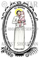 St Gianna Patron Saint of the Pro Life Movement 4"x6" Set of 6 Linen Postcards