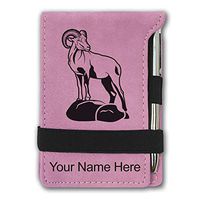 Mini Notepad, Bighorn Sheep, Personalized Engraving Included (Pink)