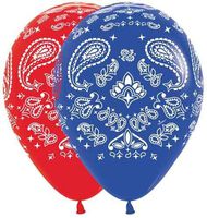 Bandana Western Print Balloons Latex Party Hoedown Decorations
