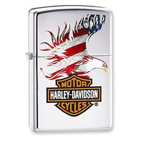 Zippo Harley-Davidson Flag Eagle High Polish Chome Lighter