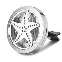 Vocheng 30mm Sea Star Car Aroma Locket Stainless Steel Locket Random 5pcs Oil Pads as Gift VA-448