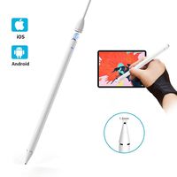 Active Stylus Pen for Touch Screens, 1.6mm Metal Fine Point High Sensitivity Digital Stylus Pen Compatible with iPad, iPhone, Android Tablet and Other Touch Screen Devices - White