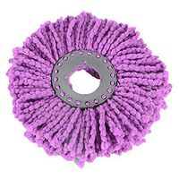 Baost Durable Round Shape Replacement Mop Micro Head Refill Universal for 360°Spin Magic Mop Floor Cloth Mop Head (Purple)