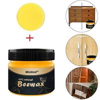 Lesgos Wood Seasoning Beewax, Traditional Beeswax Wood Polish Conditioner for Wood & Furniture, Home Cleaning All-Purpose Natural Non Toxic Beewax Wood Cleaner with Sponge
