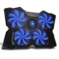 MARVO FN-30 15-17 inch Gaming Laptop Cooling Stand Powerful Cooling Pad 4x120mm Blue LED Light Fan with HUB,Speed Controller,Adjustable Height Setting