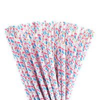 ALINK Pink/Blue Baby Feet Paper Straws Bulk, Pack of 100 Biodegradable Party Straws for Boby/Girl Baby Shower, Birthday, Gender Reveal Decorations