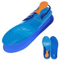 BOCAN Gel Insoles for Sport Running Shock Absorption Velvet Fabric 1 Pair Blue (Men's Size 8-13)