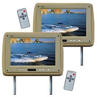 Tview T110pltan 11.2 Tan Car Headrest Widescreen Lcd Monitors W/ Remotes