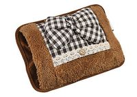 Plaid Bowknot Rechargeable Plush Hand Warmer Explosion-Proof Safe Portable Electric Hot Water Bottle Warmming Bag with Stuffed Soft Detachable Cover