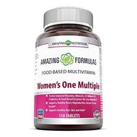 Amazing Formulas Women's One Multiple - 150 Tablets - Perfect Blend of Vitamins, Minerals, 25 Million CFU probiotics & Food-Based enzymes for Easy Digestion, Supports Healthy Heart, reproductive,