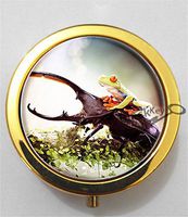 BlackKey Frog 3-Compartment Decorative Pocket Gift Box Case Organizer for Pill, Color 2 -2048