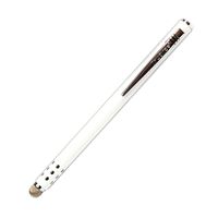 Lynktec TruGlide Mesh Fiber Stylus with Microfiber Knit Tip for All Capacitive Touch Screen Tablets, iPad, and Smartphone (White with Silver Clip)
