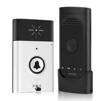Two-Way Voice intercom Doorbell Wireless Voice Intercom Doorbells Home Doorbell Intercom Kit LED Indoor Outdoor Interphone System HomeImprovement Security Electronic (Silver)