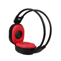 PIXNOR Foldable Wireless Headphone Portable FM Stereo Headset Radio (Black Red)