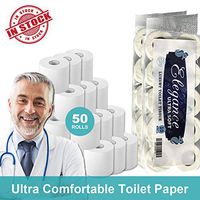 Rolls Ultra Strong Toilet Paper, Soft Biodegradable Bath Tissue Paper Toilet, 3 Ply Paper Towels (50 Rolls)