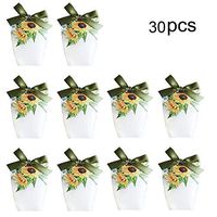 BELUPAID 30 Pcs Favor Candy Boxes, Simple Elegant Printed Gift Bags with Ribbons Beautiful Pattern Sugar Boxes for Wedding Baby Shower Festival Party