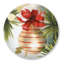 Colored Christmas Ornament Embossed Silver Foil Seals, 140 Count