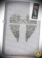 29069 Angel Wings Chrome Arch Finish Lighter with Flint Pack - Premium Lighter Fluid (Comes Unfilled) - Made in USA!