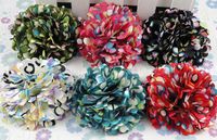 6pc Satin Dot Radish Cabbage Flowers Wedding Appliques DIY-(Pick Color) (Mix)