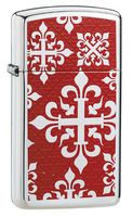 Zippo Slim High Polish Chrome, Slim Floral
