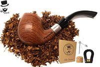 Pipesmith-"The Sherlock" Premium pear Wood Tobacco Pipe w/Smoking Pipe Accessories Model No.1 9mm