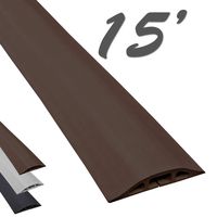 Electriduct D-2 Low Profile Rubber Duct Cord Cover Floor Cable Protector - 15 Feet - Brown (Raw Rubber Material)